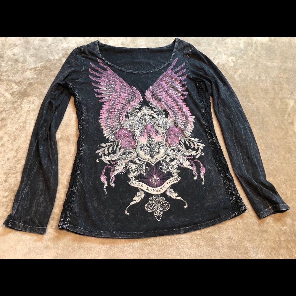 Black side lace top